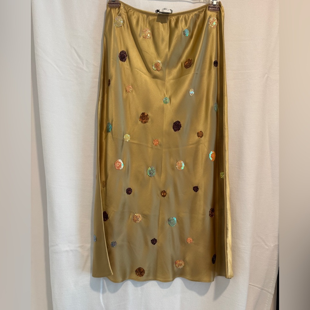 Vintage Gerard Darel Elegant Gold sequenced Embellished Skirt- Made in France